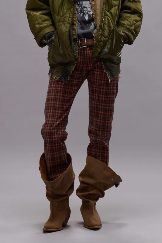 BOY STRAIGHT - PRINTED AUBURN PLAID sold by R13