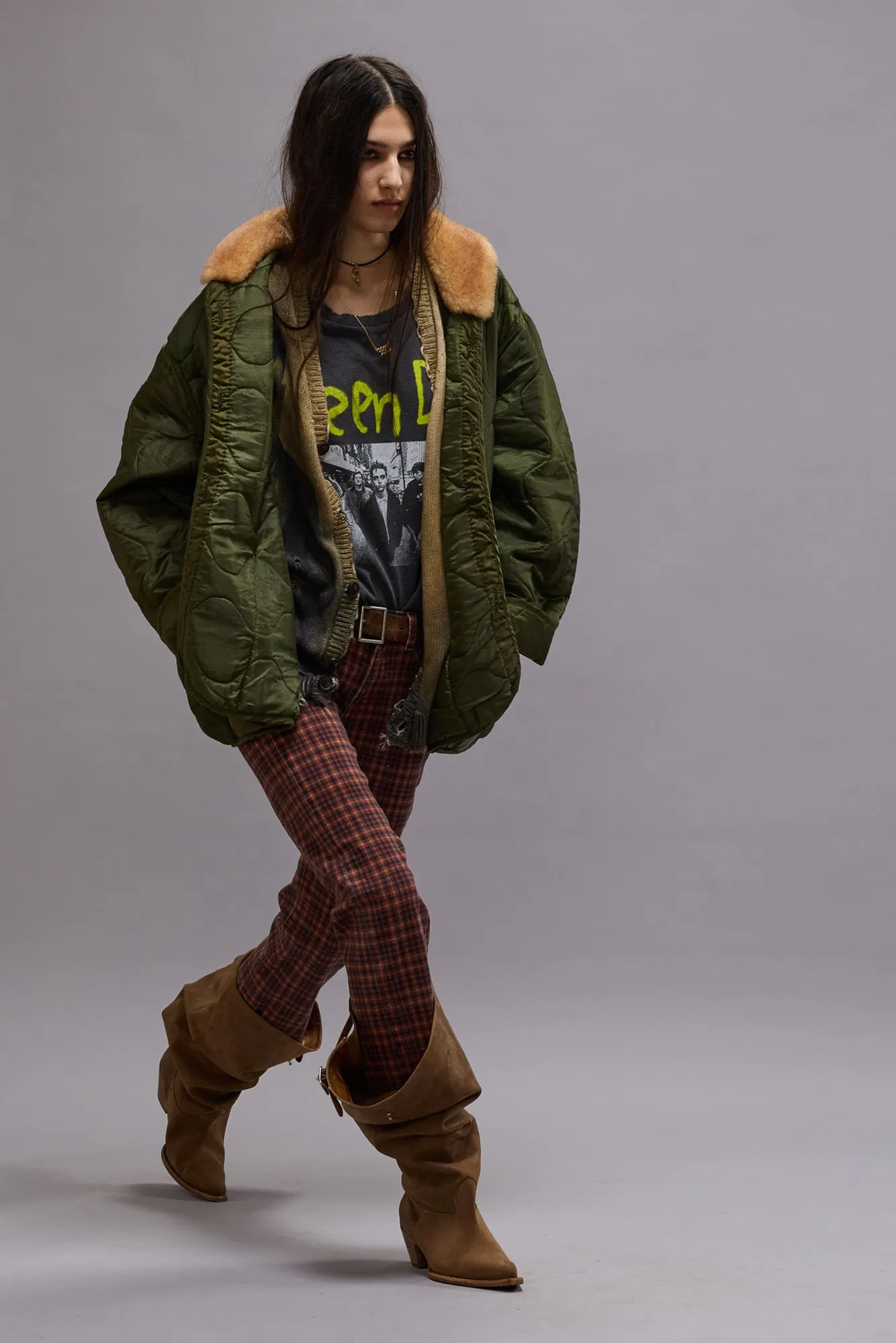 BOY STRAIGHT - PRINTED AUBURN PLAID sold by R13 product image thumbnail 2