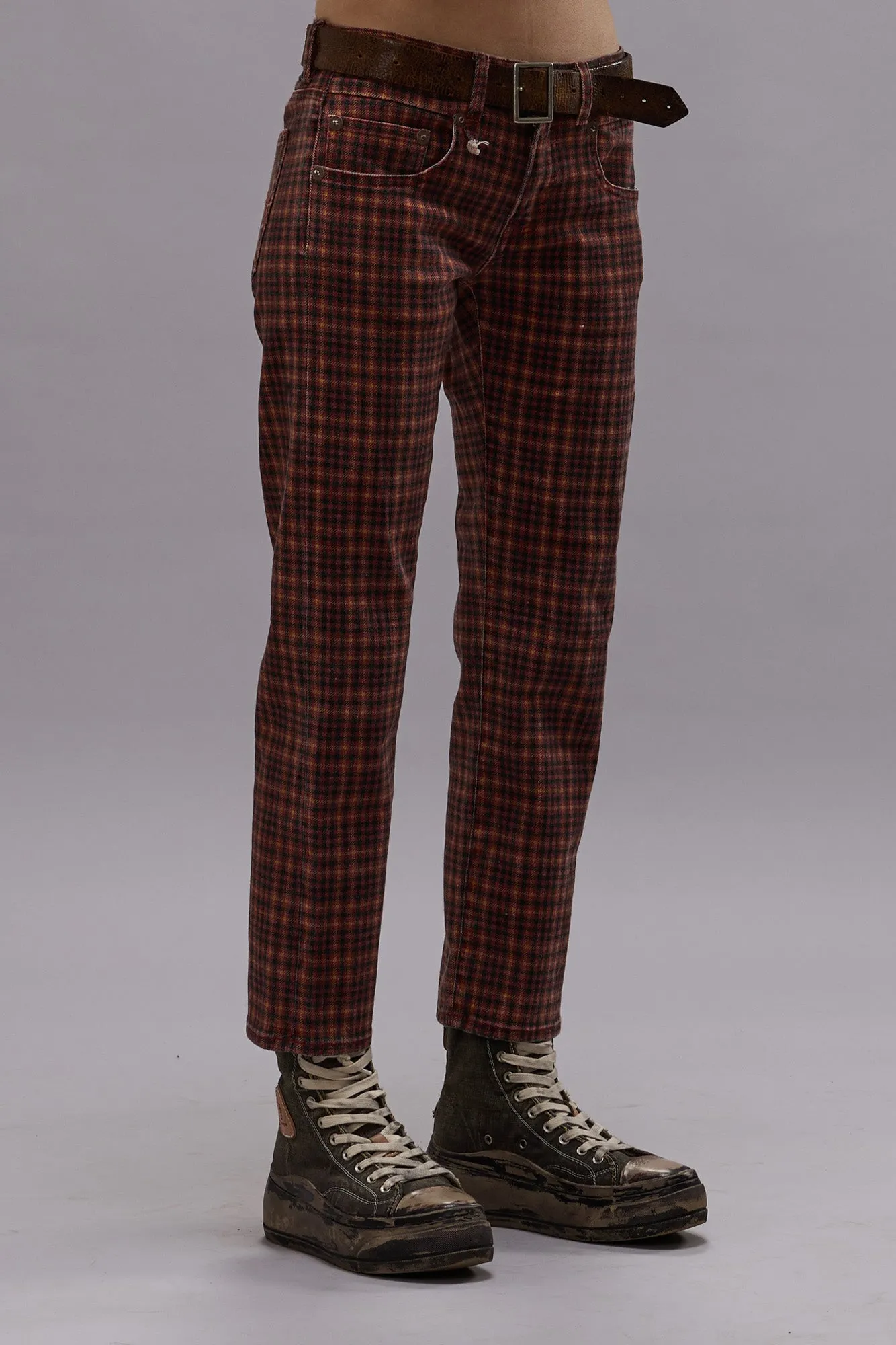 BOY STRAIGHT - PRINTED AUBURN PLAID sold by R13 product image thumbnail 4