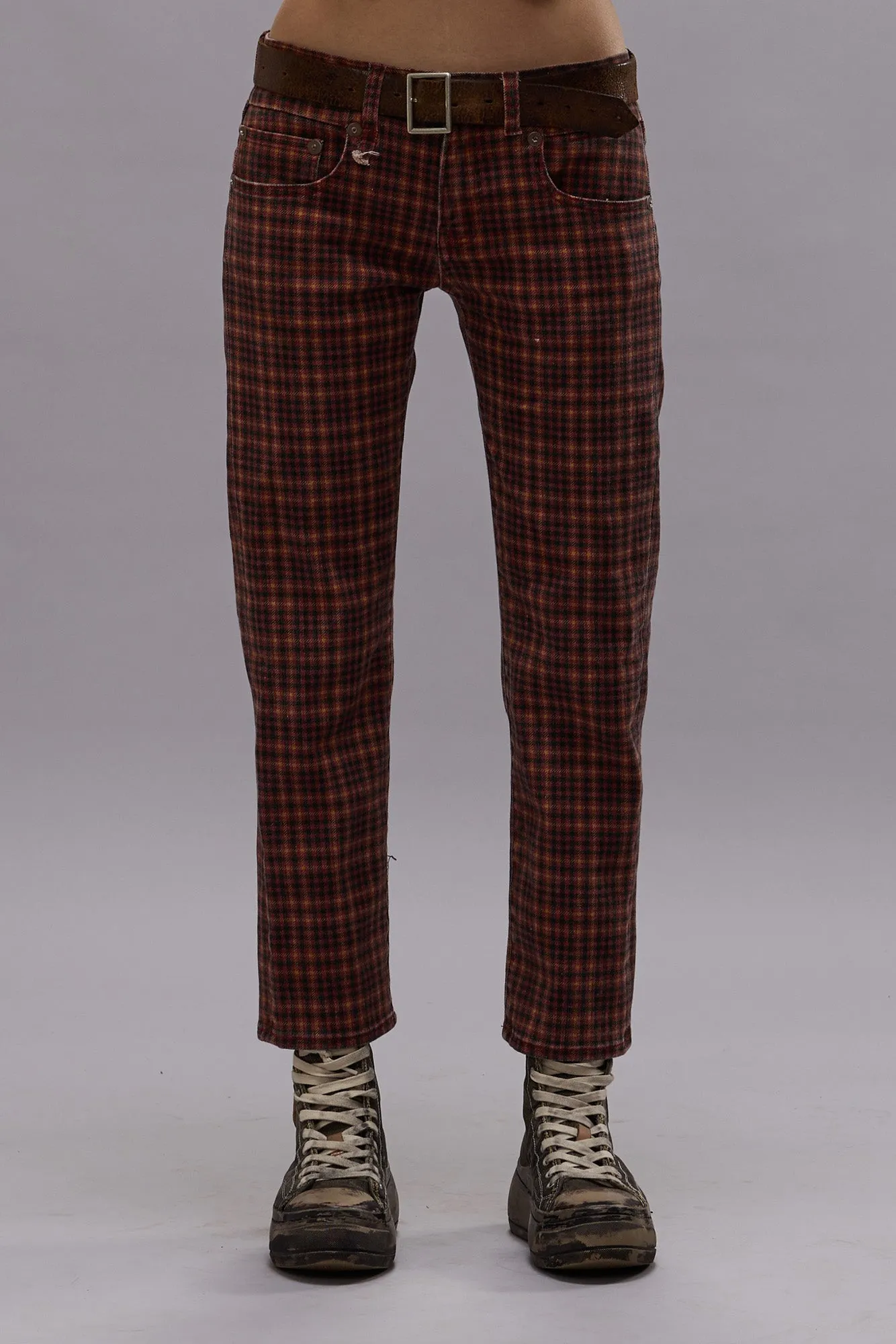 BOY STRAIGHT - PRINTED AUBURN PLAID sold by R13 product image thumbnail 3