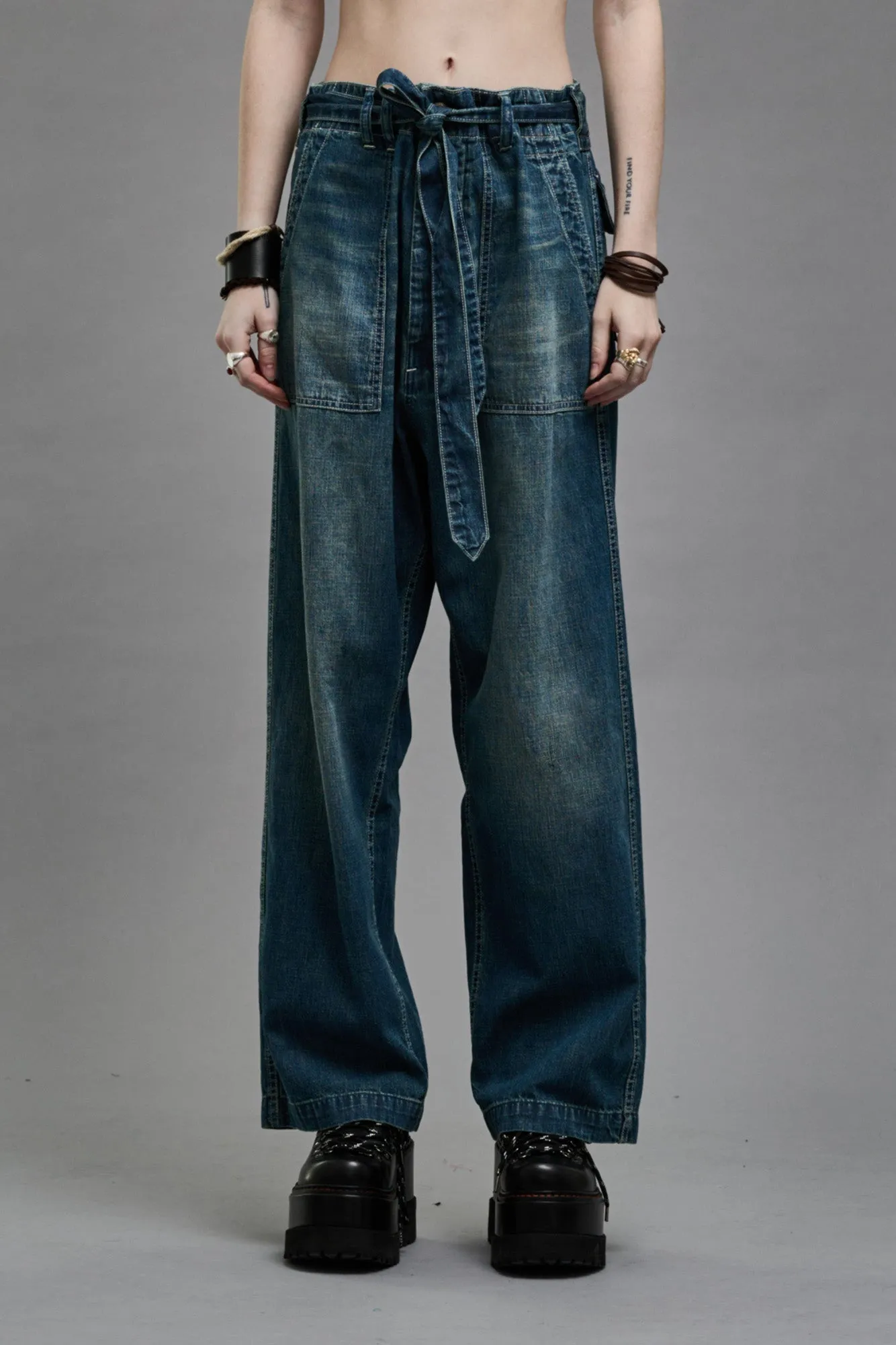 BELTED VENTI UTILITY PANT - WINDSOR BLUE sold by R13 product image thumbnail 3