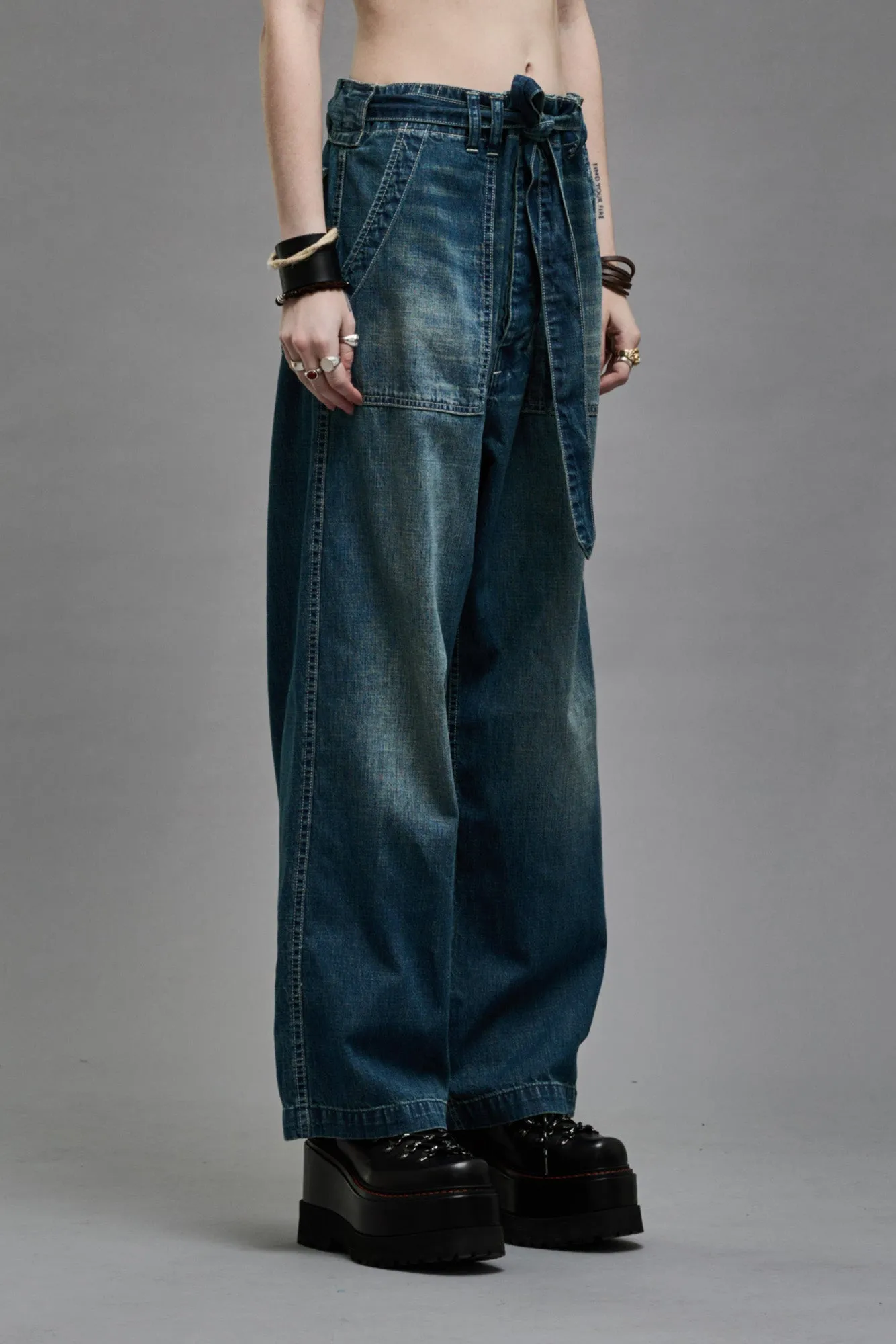 BELTED VENTI UTILITY PANT - WINDSOR BLUE sold by R13 product image thumbnail 4