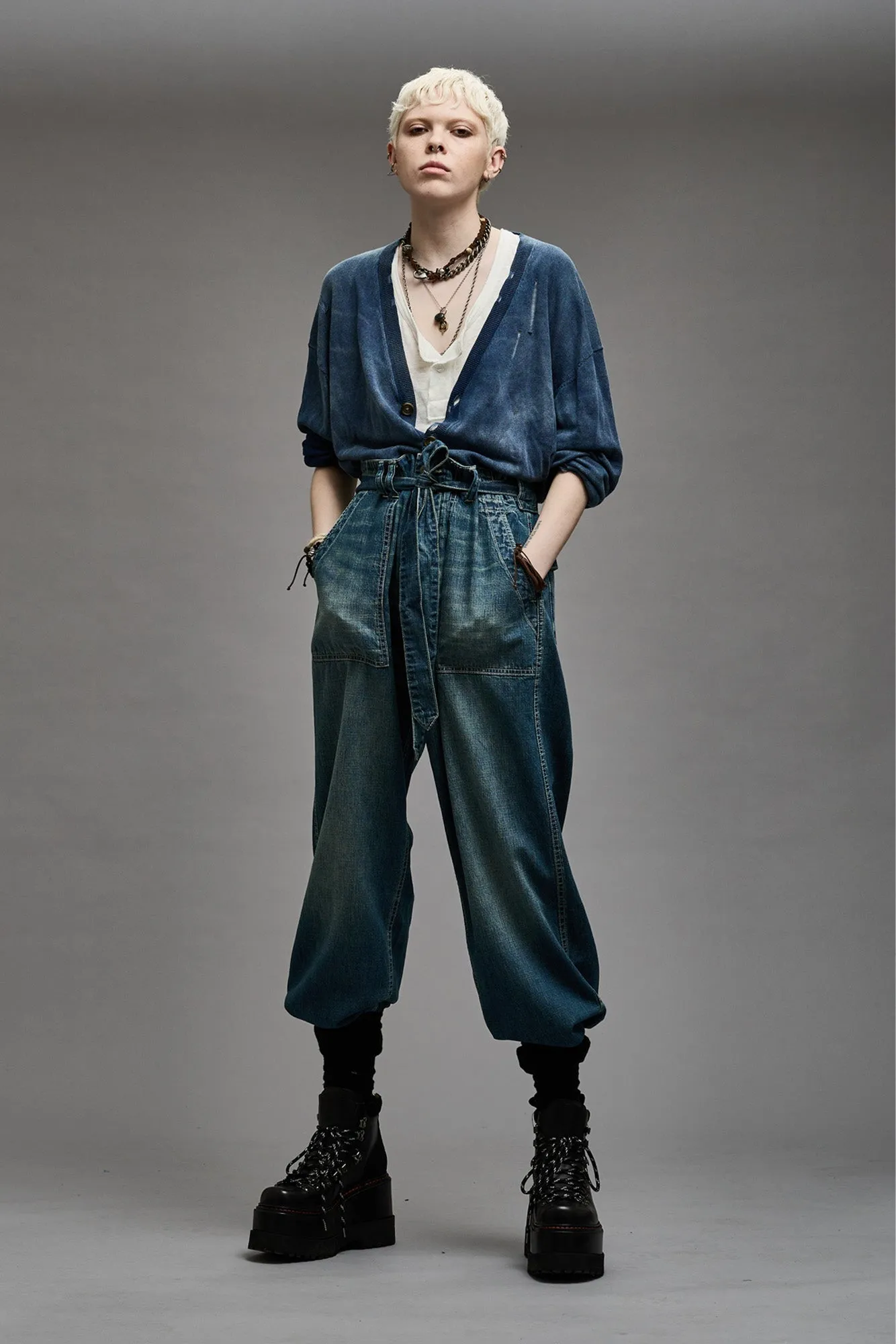 BELTED VENTI UTILITY PANT - WINDSOR BLUE sold by R13 product image thumbnail 2