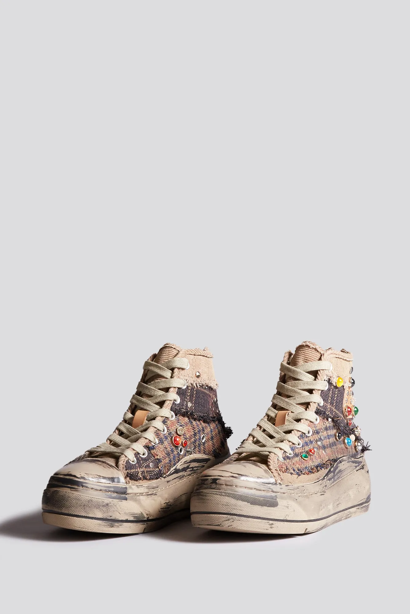 KURT HIGH TOP SNEAKER - PLAID PATCHWORK sold by R13 product image thumbnail 4