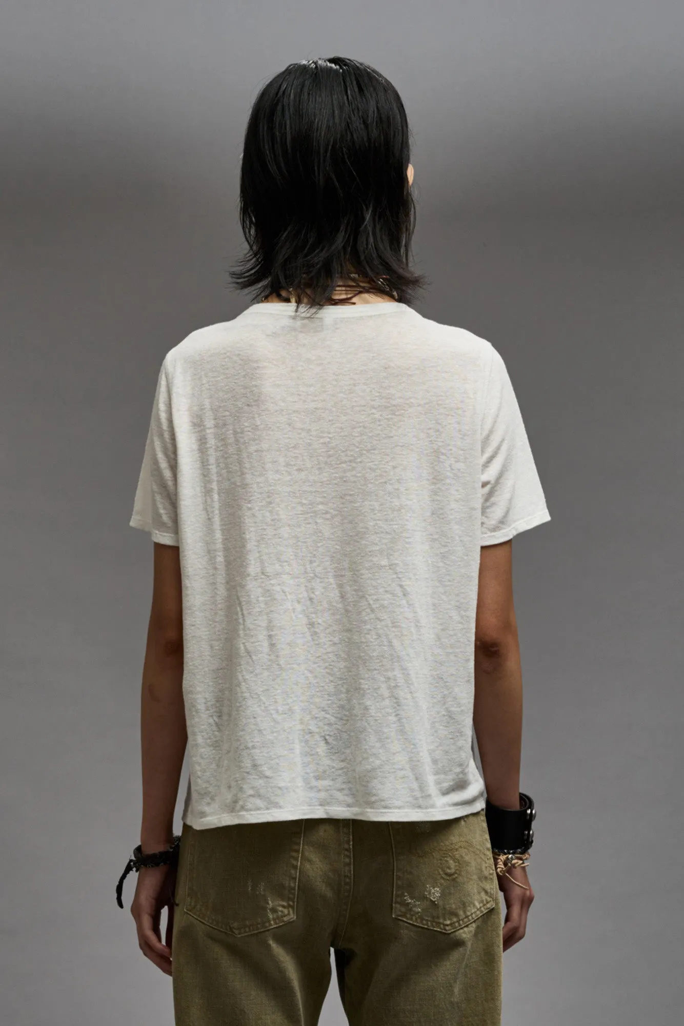 LOW NECK HENLEY TEE - ECRU sold by R13 product image thumbnail 4