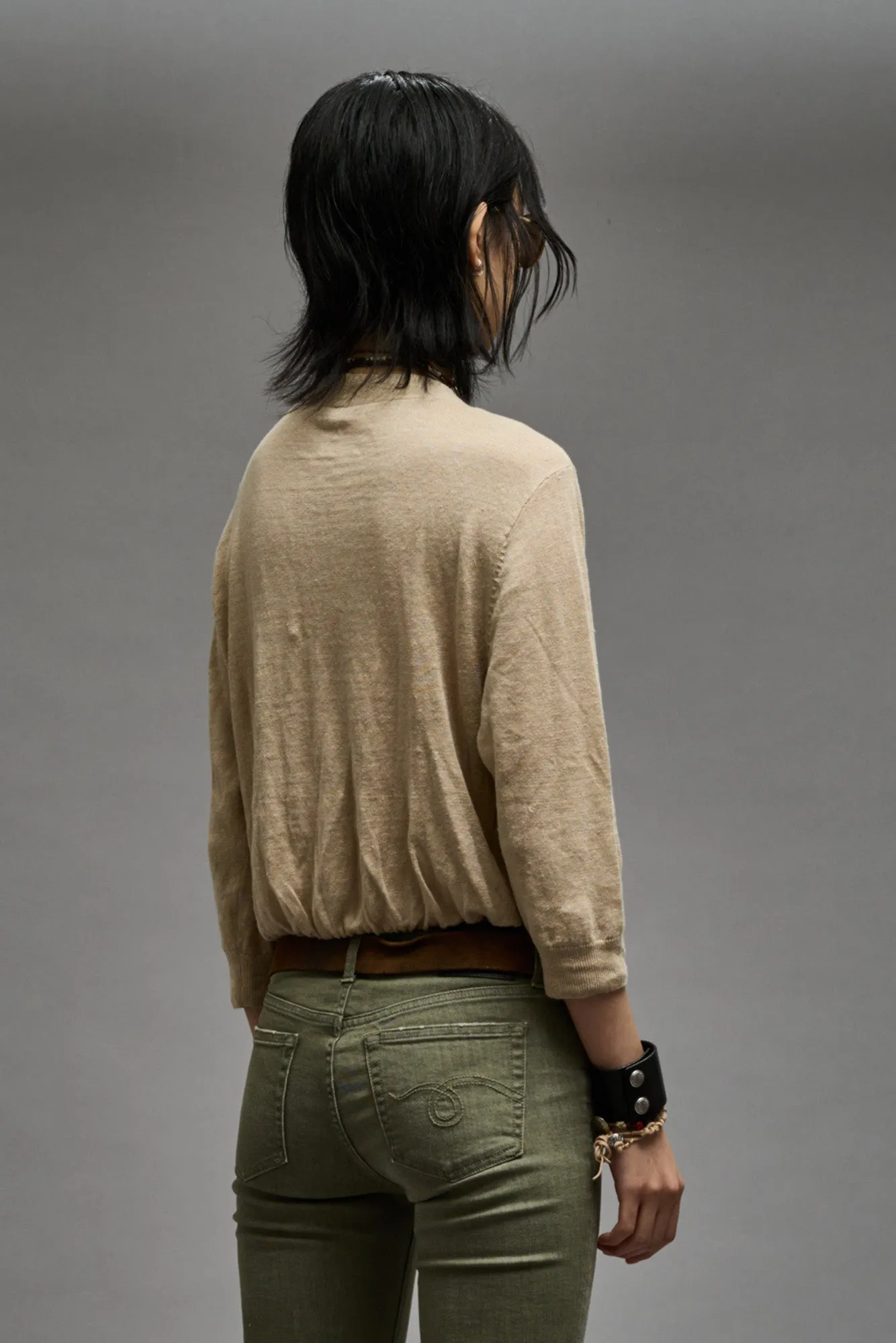 BALLOON CARDIGAN - KHAKI sold by R13 product image thumbnail 5