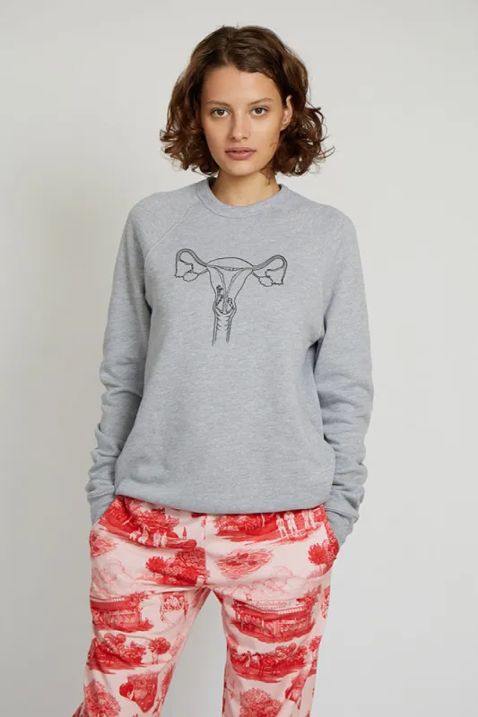 THE REPRODUCTIVE SYSTEM SWEATSHIRT ASH GREY made by Rachel Antonoff