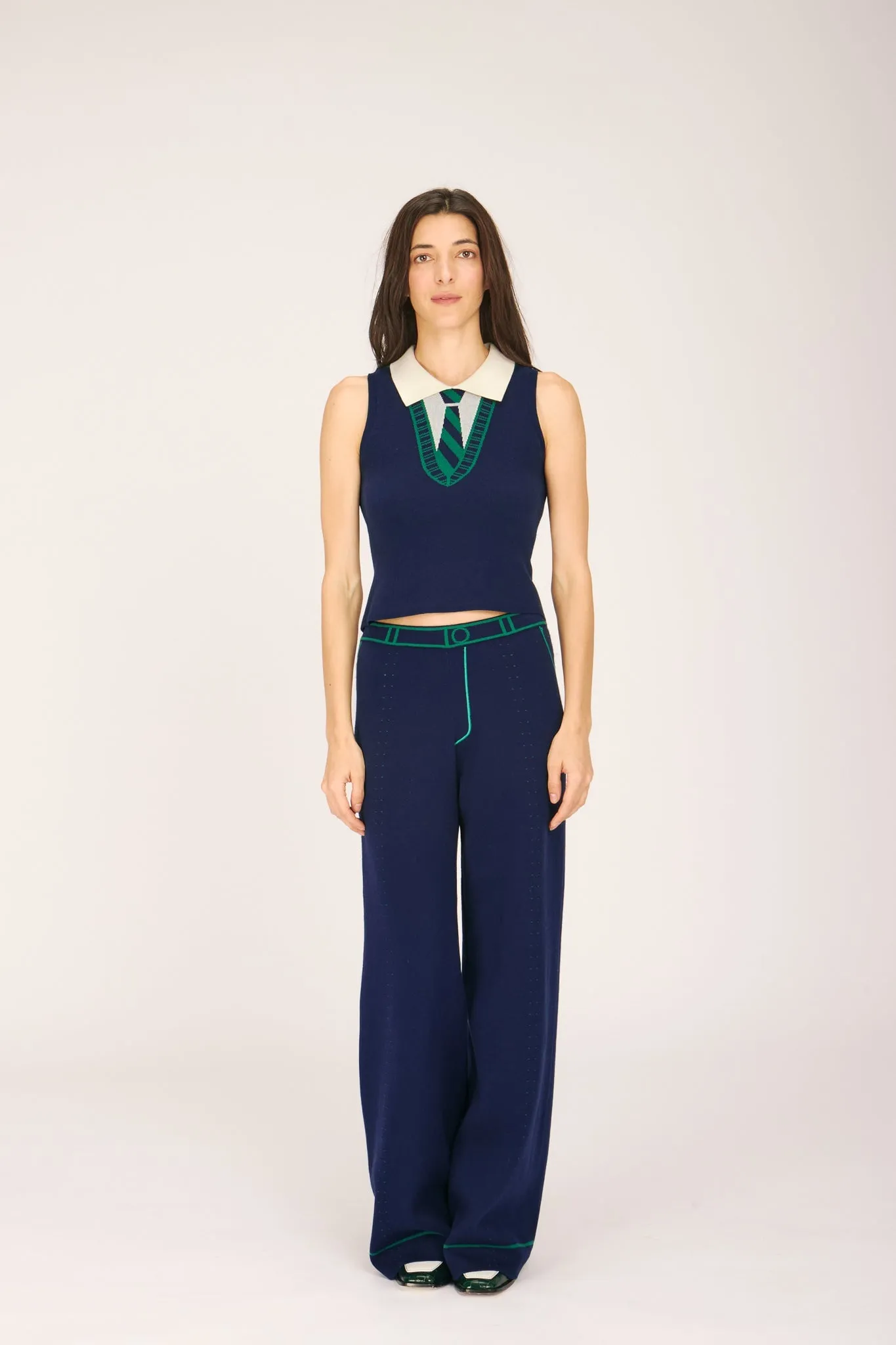DAN PANT NAVY sold by Rachel Antonoff