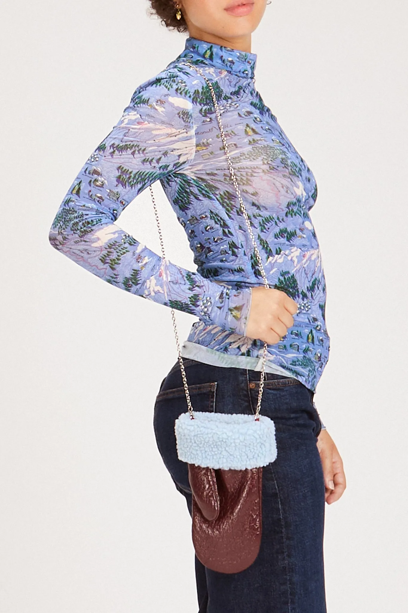 MITTEN BAG BURGUNDY & ICE BLUE sold by Rachel Antonoff product image thumbnail 2