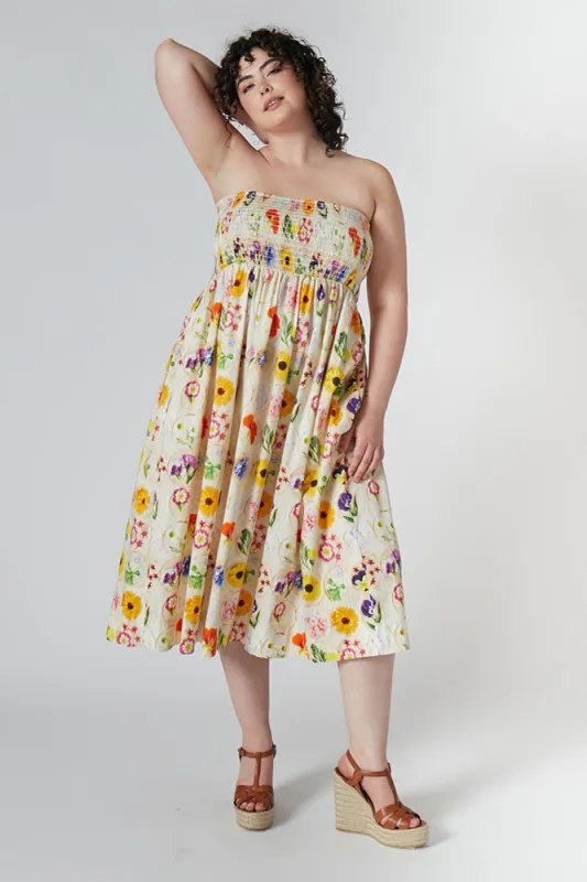 MINDY SMOCKED MIDI DRESS sold by Rachel Antonoff