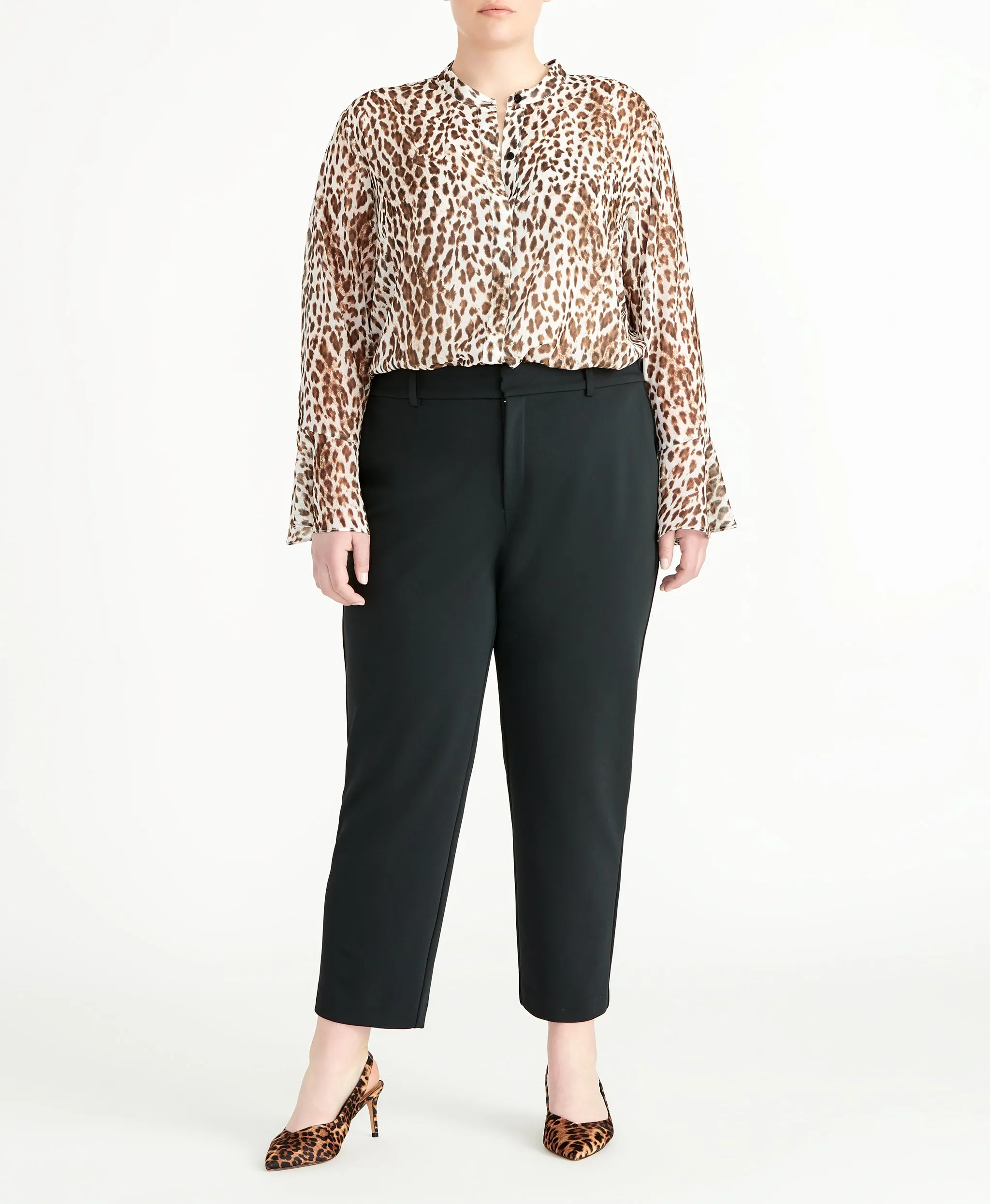 Leopard Ruffle Blouse sold by RACHEL Rachel Roy product image thumbnail 4