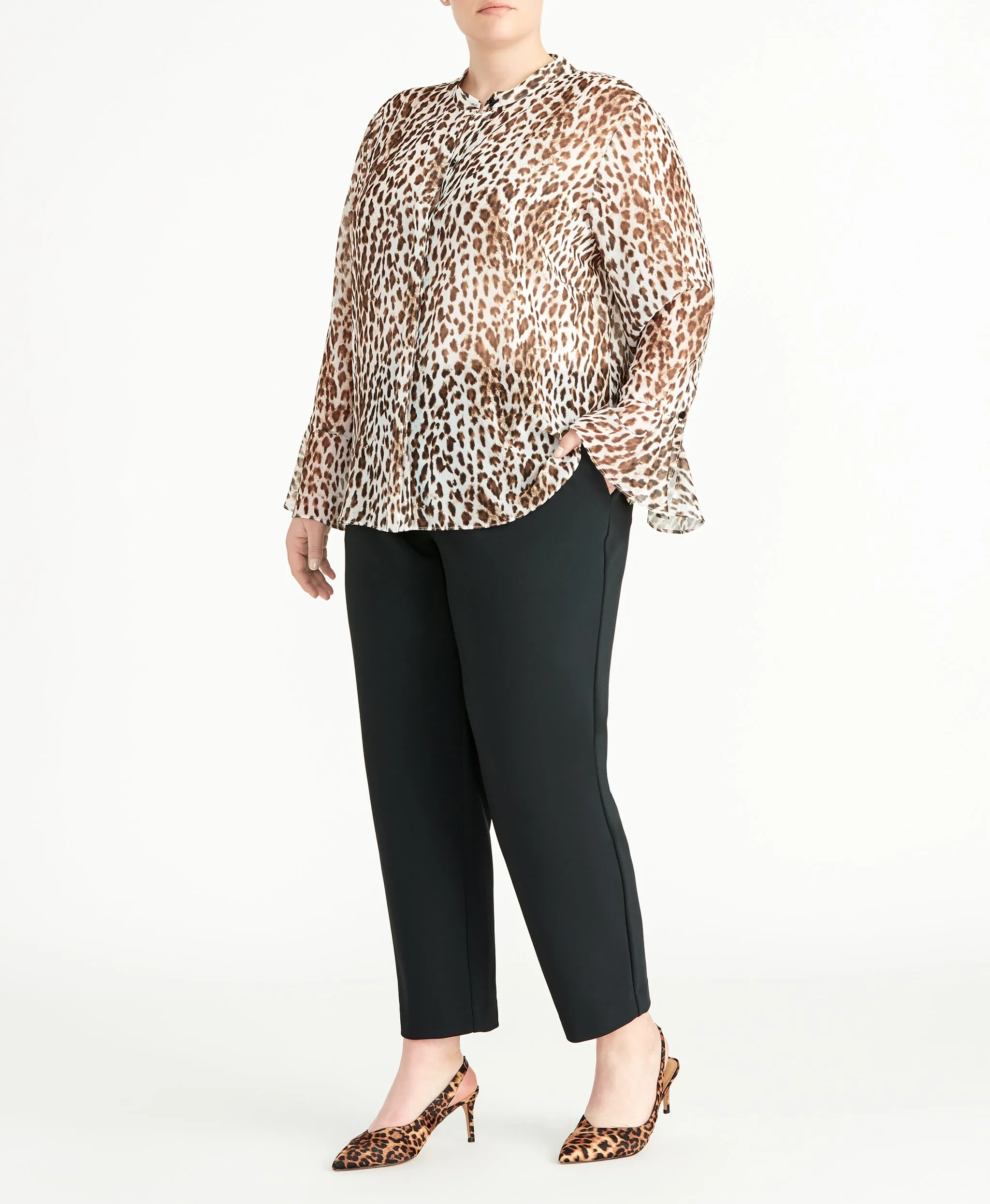 Leopard Ruffle Blouse sold by RACHEL Rachel Roy product image thumbnail 3