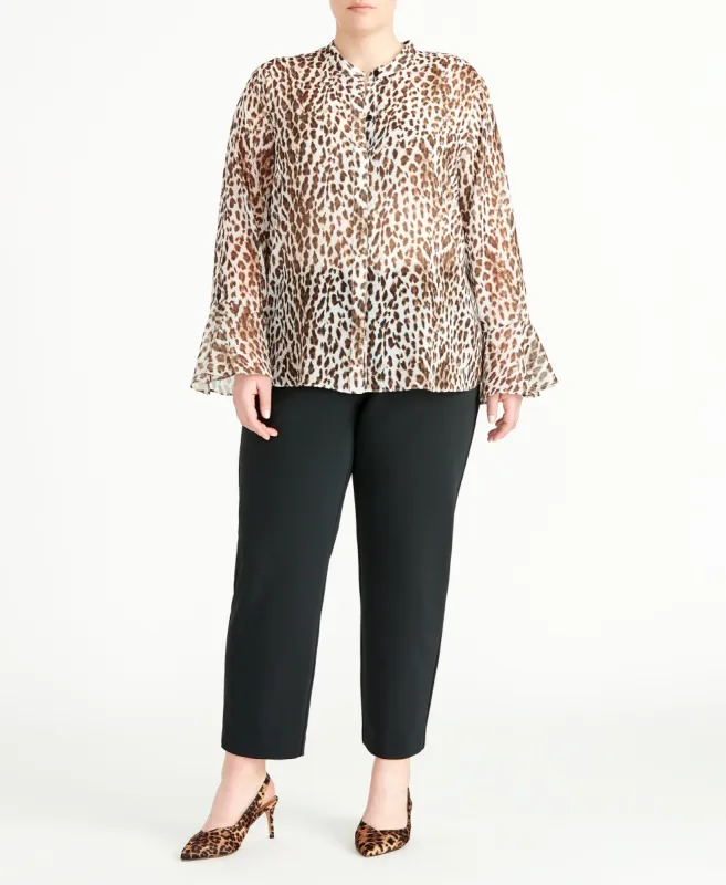 Leopard Ruffle Blouse sold by RACHEL Rachel Roy