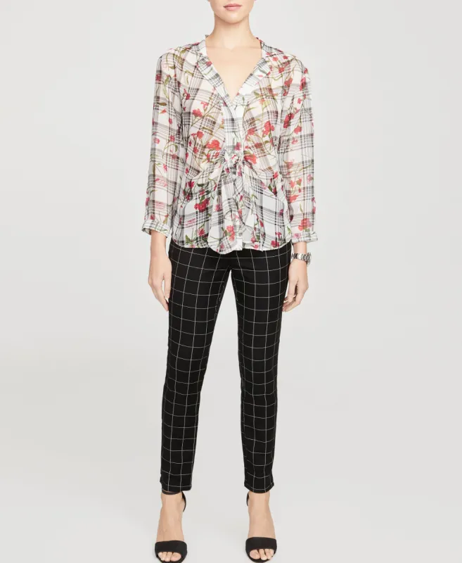 Floral Check Tie Blouse made by RACHEL Rachel Roy