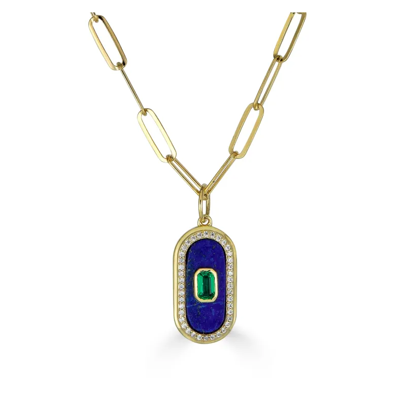 Mini Blue Lapis Dog Tag Necklace sold by Rachel Reinhardt
