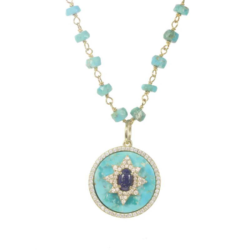 Turquoise and Blue Lapis Pendant sold by Rachel Reinhardt