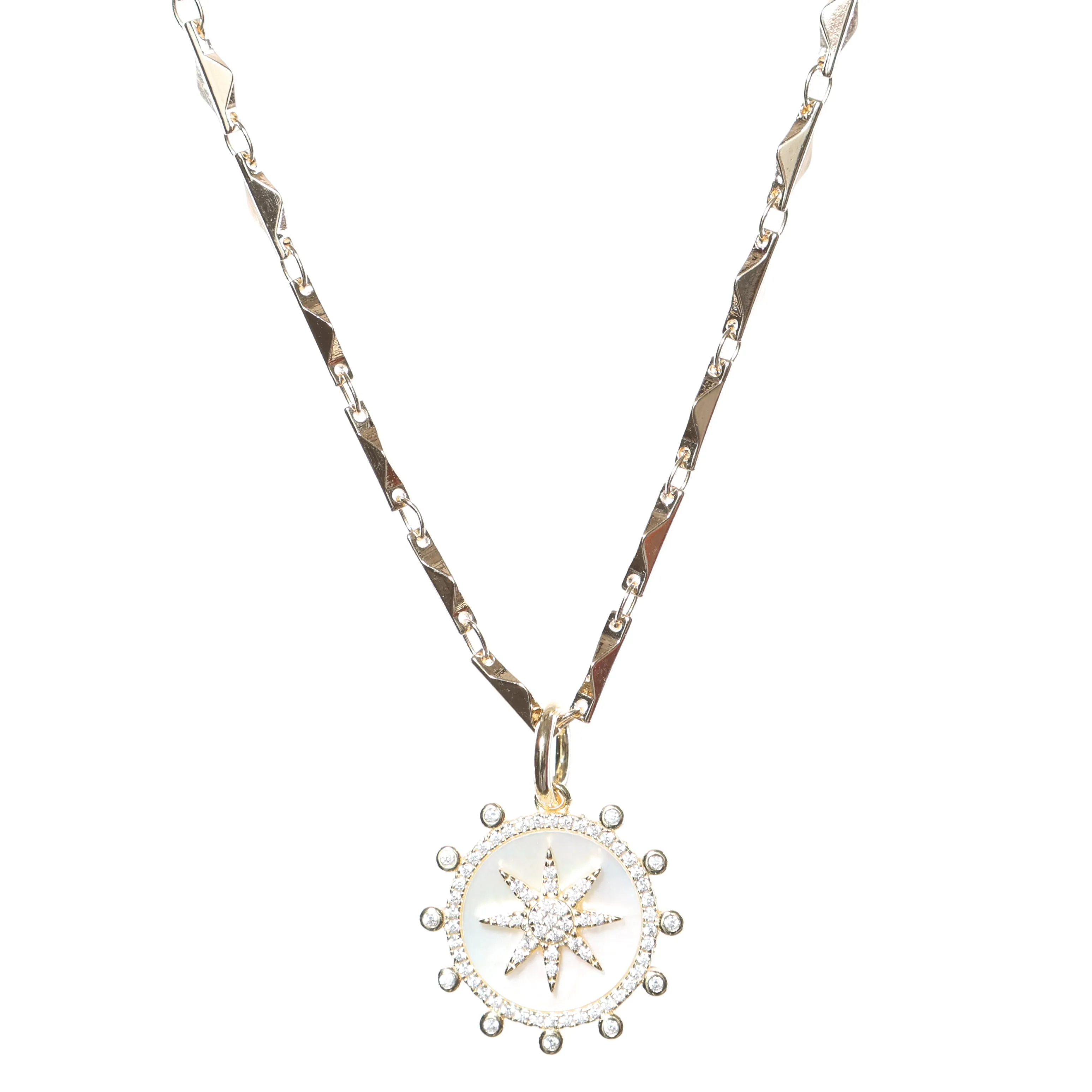 Mother of Pearl Compass Necklace sold by Rachel Reinhardt product image thumbnail 2