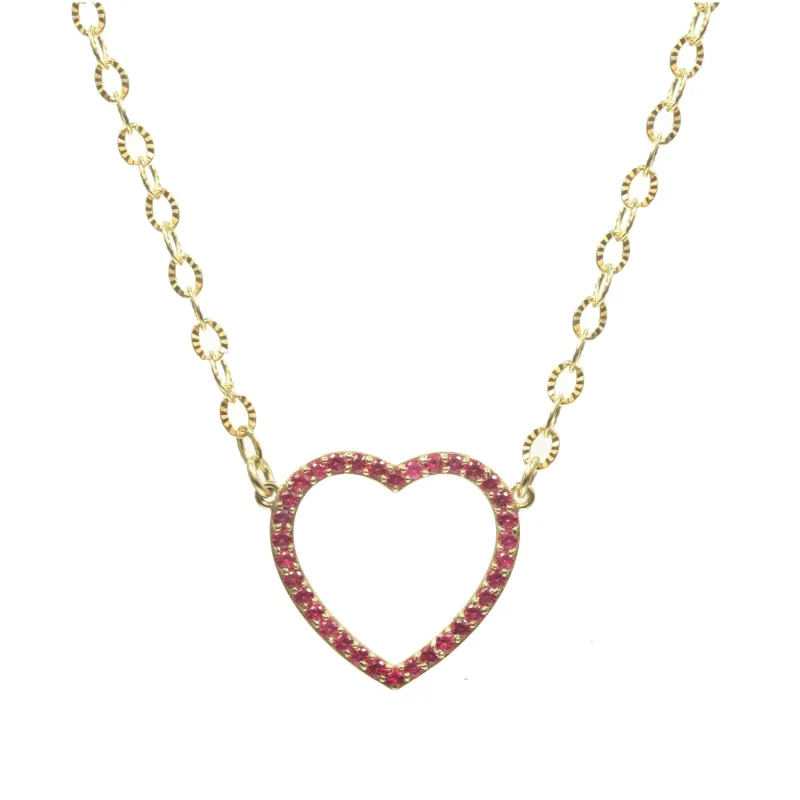Ruby Sparkle Heart Necklace sold by Rachel Reinhardt
