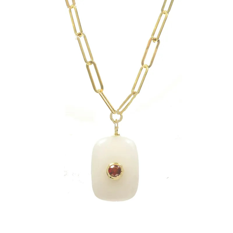 White Agate Pendant Necklace sold by Rachel Reinhardt