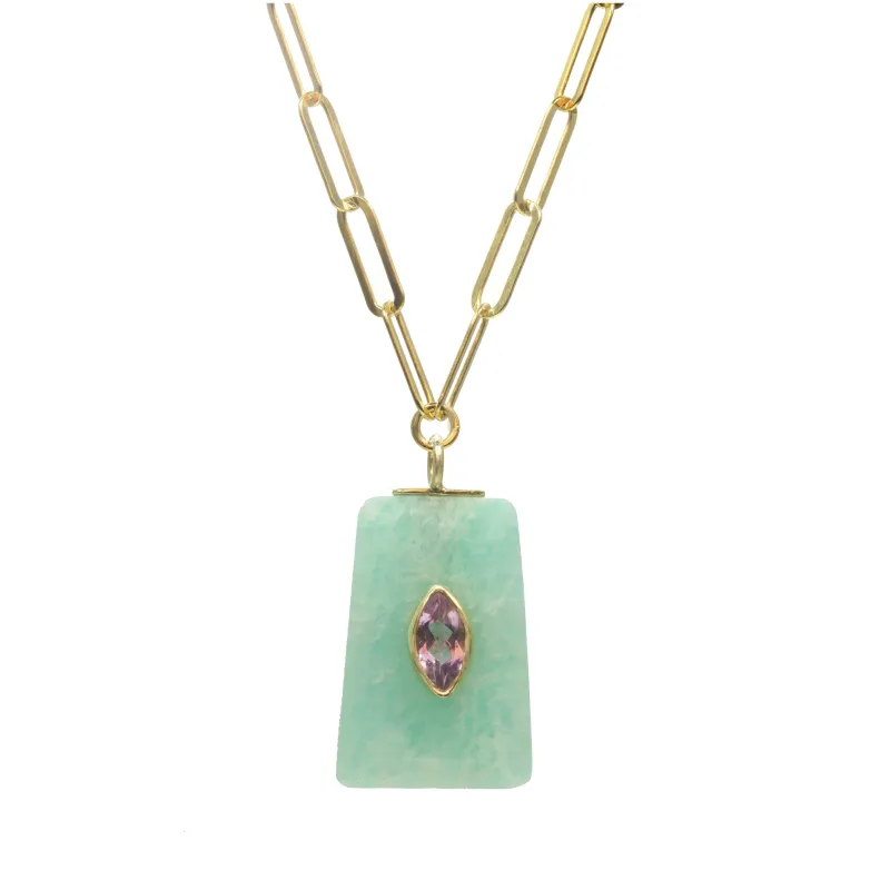 Amazonite Statement Pendant Necklace sold by Rachel Reinhardt