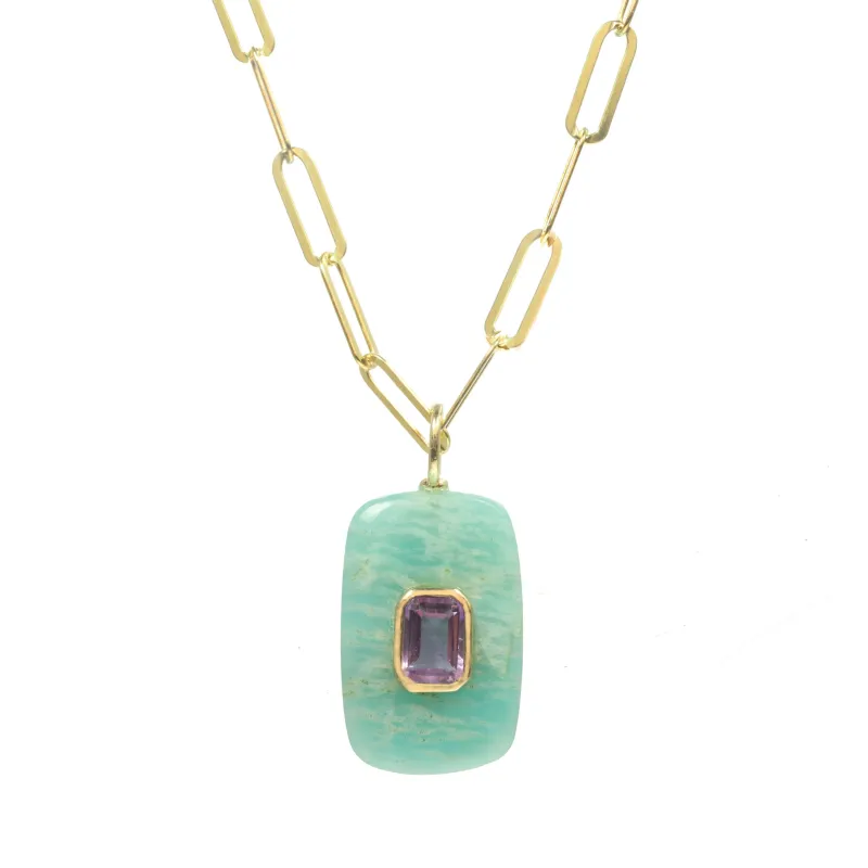 Amazonite Rectangular Pendant sold by Rachel Reinhardt
