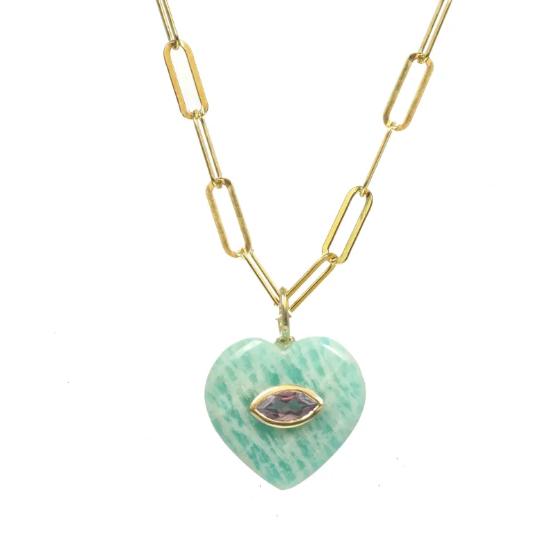 Amazonite Heart Pendant Necklace sold by Rachel Reinhardt