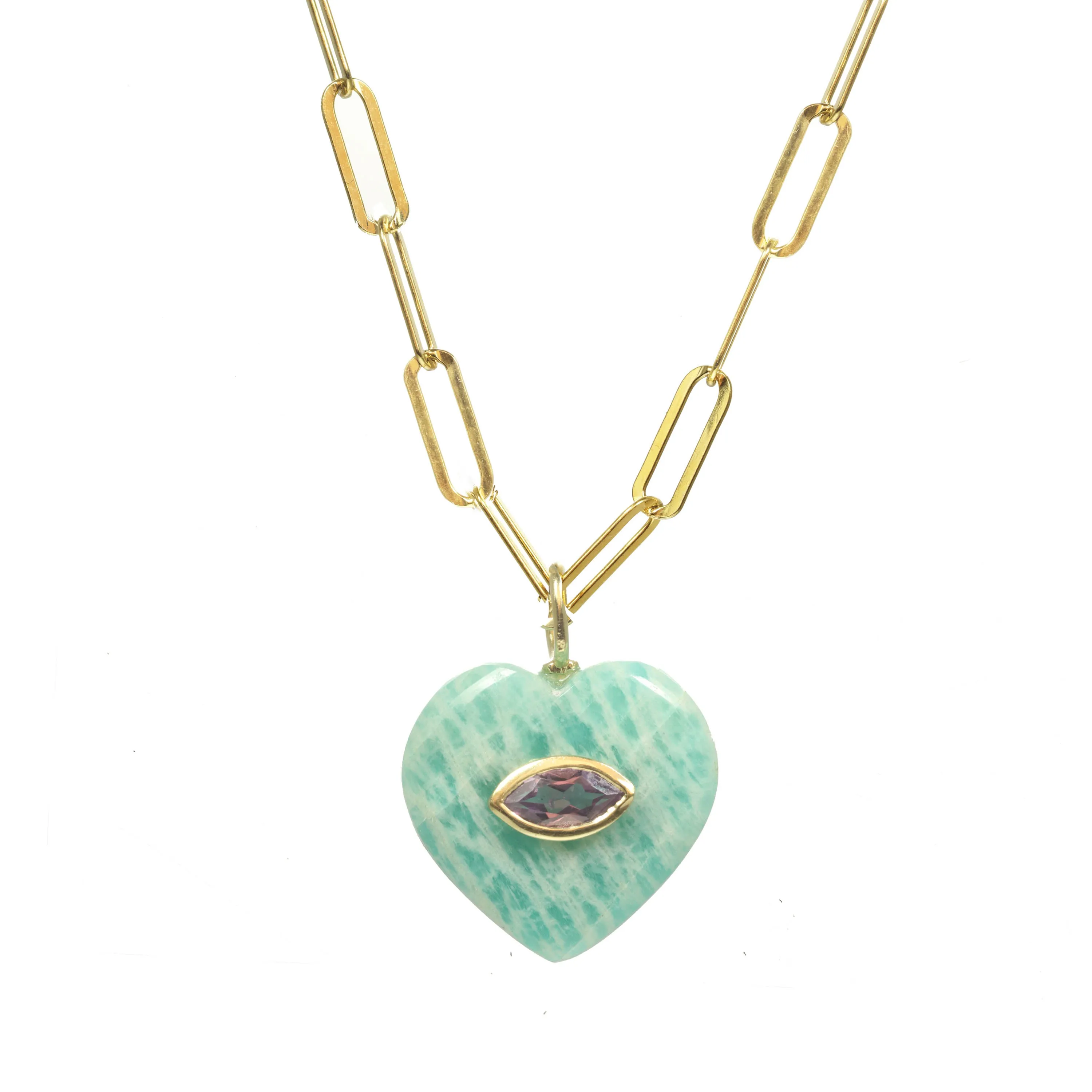 Amazonite Heart Pendant Necklace sold by Rachel Reinhardt