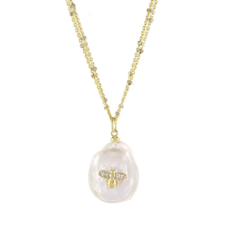 Queen Bee Pearl Pendant Necklace made by Rachel Reinhardt