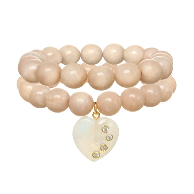 Moonstone Hanging Heart Bracelets sold by Rachel Reinhardt
