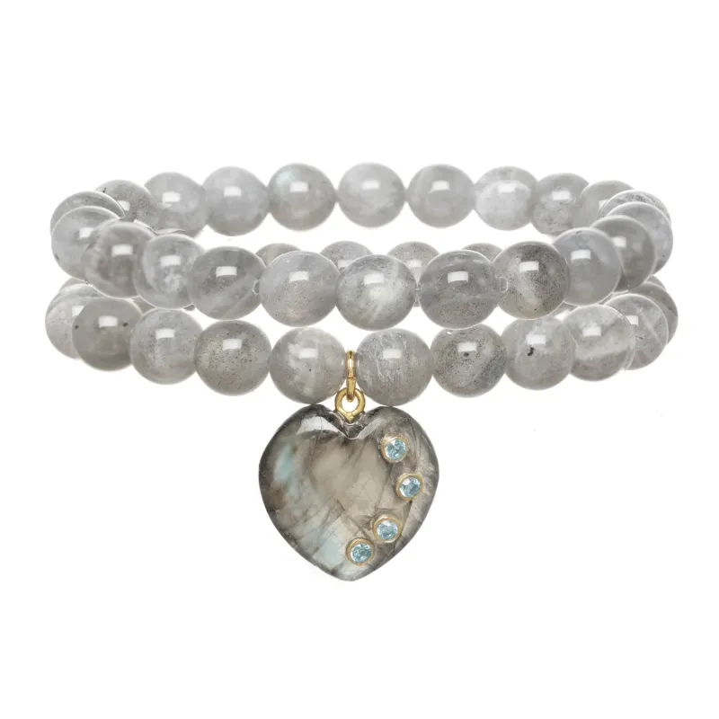 Labradorite Hanging Heart Bracelets sold by Rachel Reinhardt