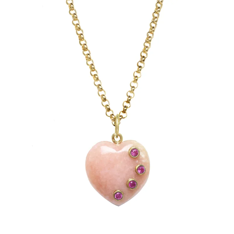 Pink Opal Heart Necklace sold by Rachel Reinhardt