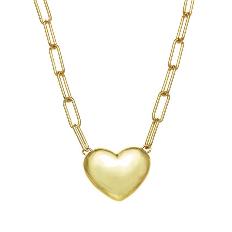 Gold Puffy Heart Necklace sold by Rachel Reinhardt