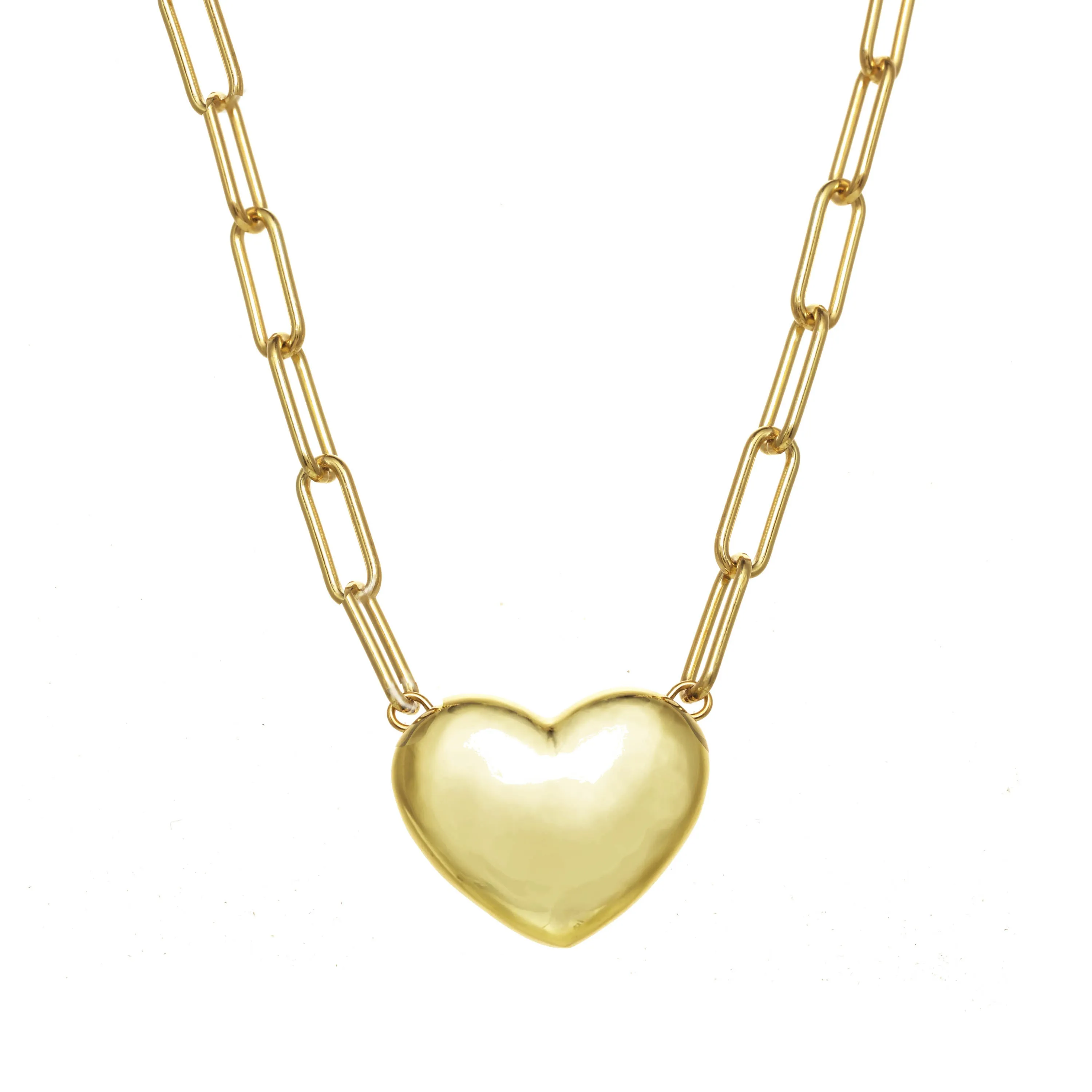 Gold Puffy Heart Necklace sold by Rachel Reinhardt