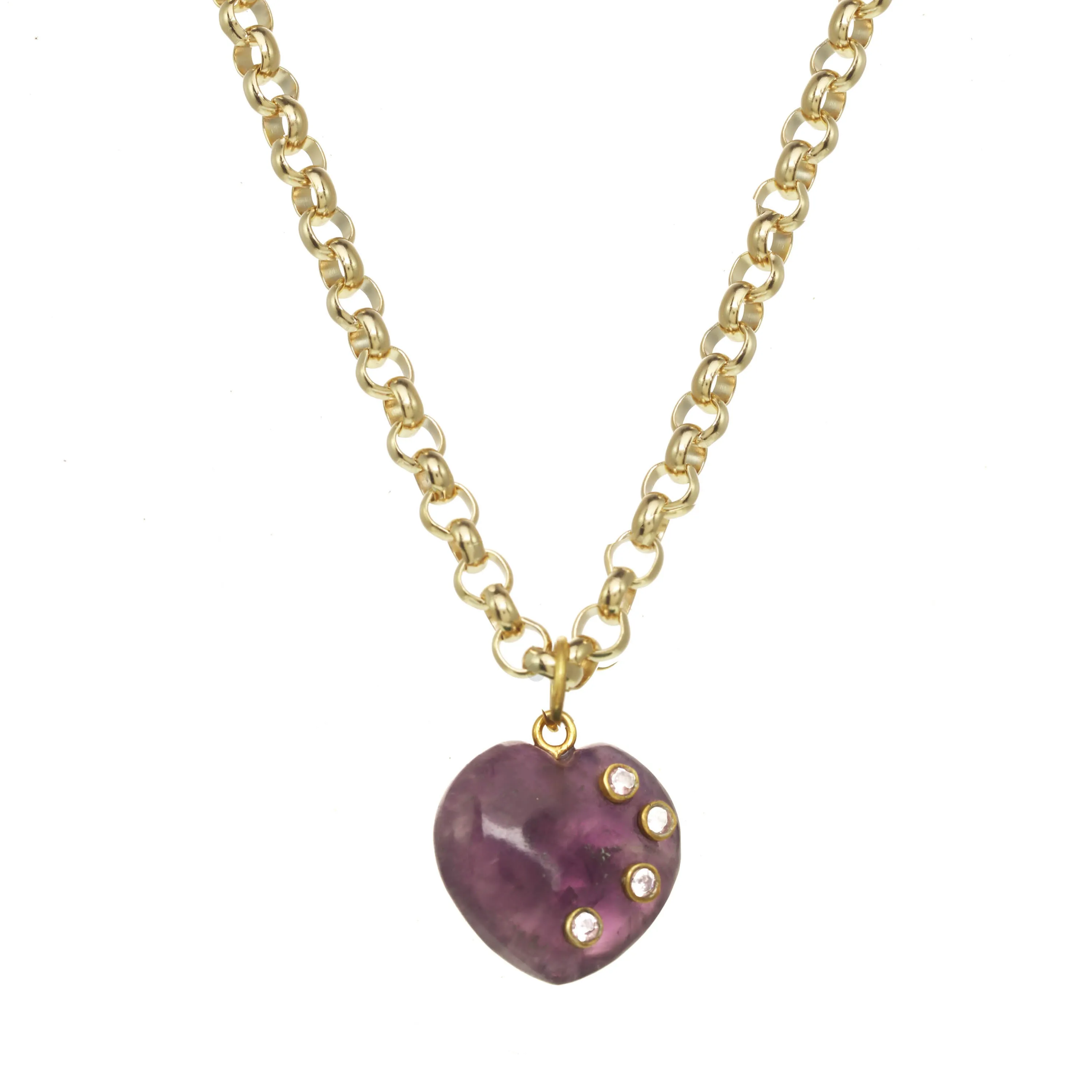 Amethyst Puffy Heart on Rolo Chain sold by Rachel Reinhardt