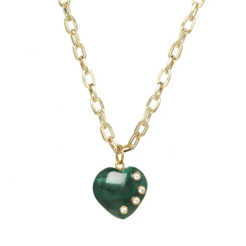 Malachite Heart Necklace sold by Rachel Reinhardt