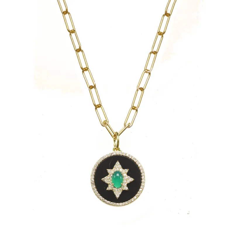 Black and Green Onyx Pendant Necklace sold by Rachel Reinhardt