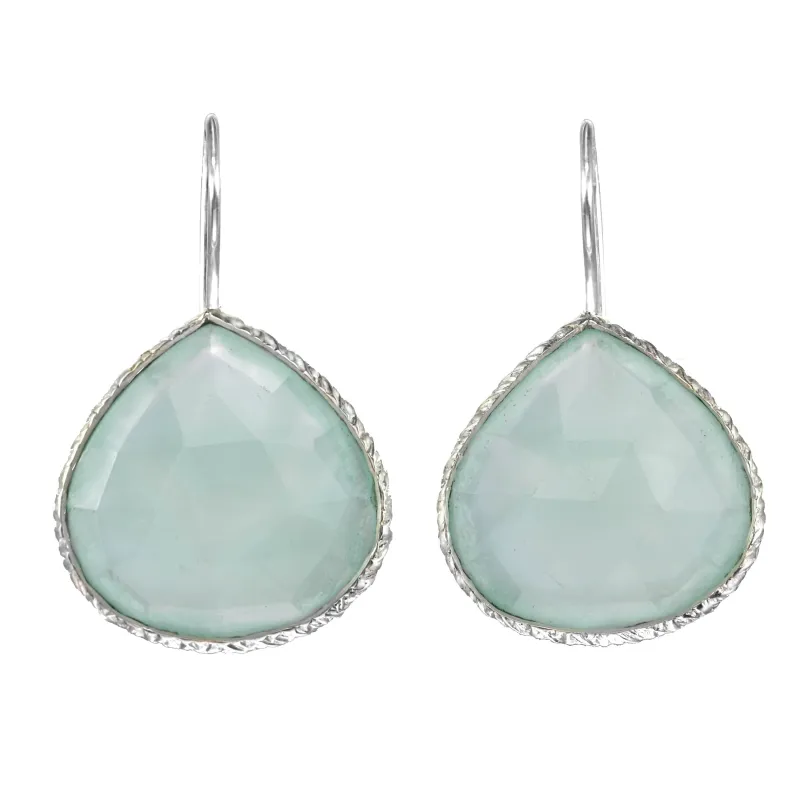 Aqua Chalcedony Bezel Earring sold by Rachel Reinhardt