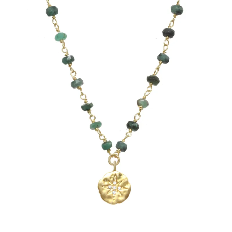 Emerald Celestial Charm Necklace made by Rachel Reinhardt