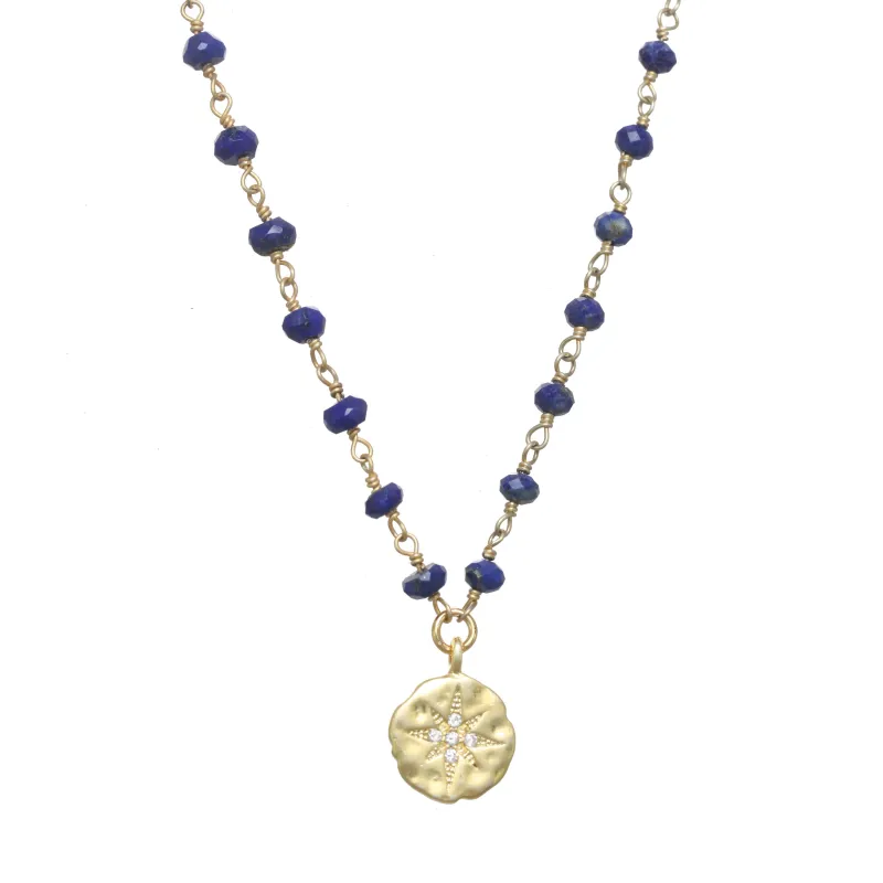 Blue Lapis Celestial Charm Necklace made by Rachel Reinhardt