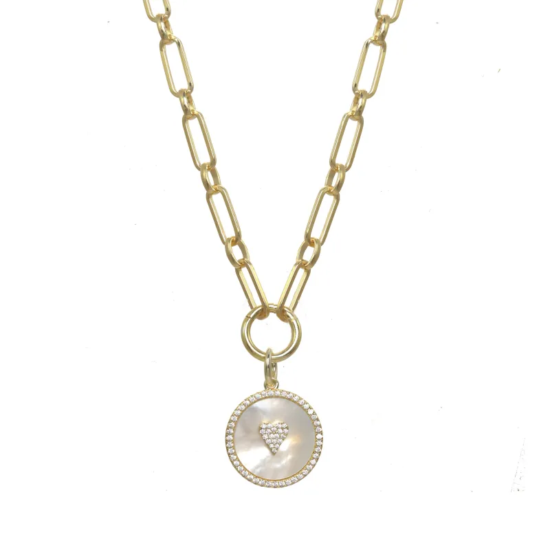 Mother of Pearl Heart Pendant Necklace sold by Rachel Reinhardt