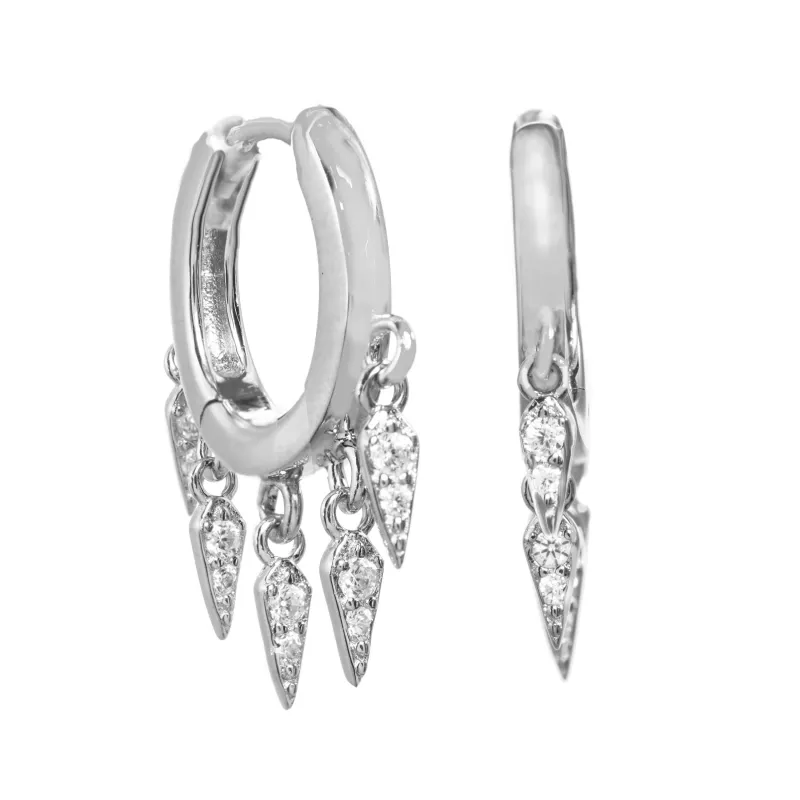 Delicate Sterling Silver Spike Huggie sold by Rachel Reinhardt