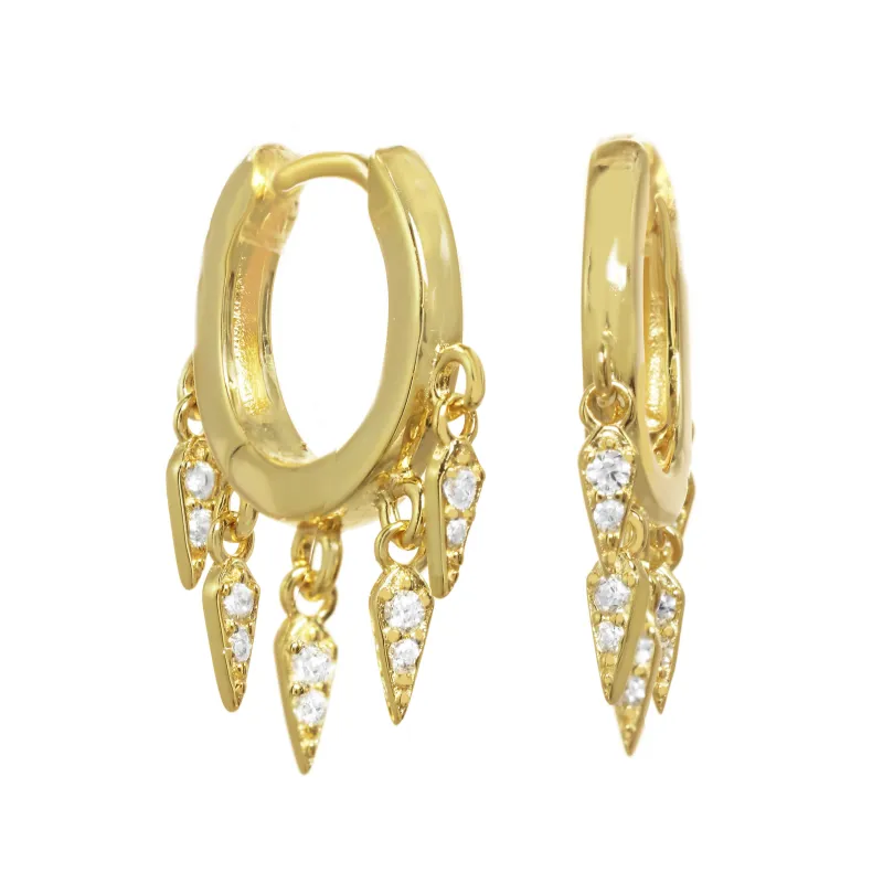 Delicate Gold Spike Huggie sold by Rachel Reinhardt