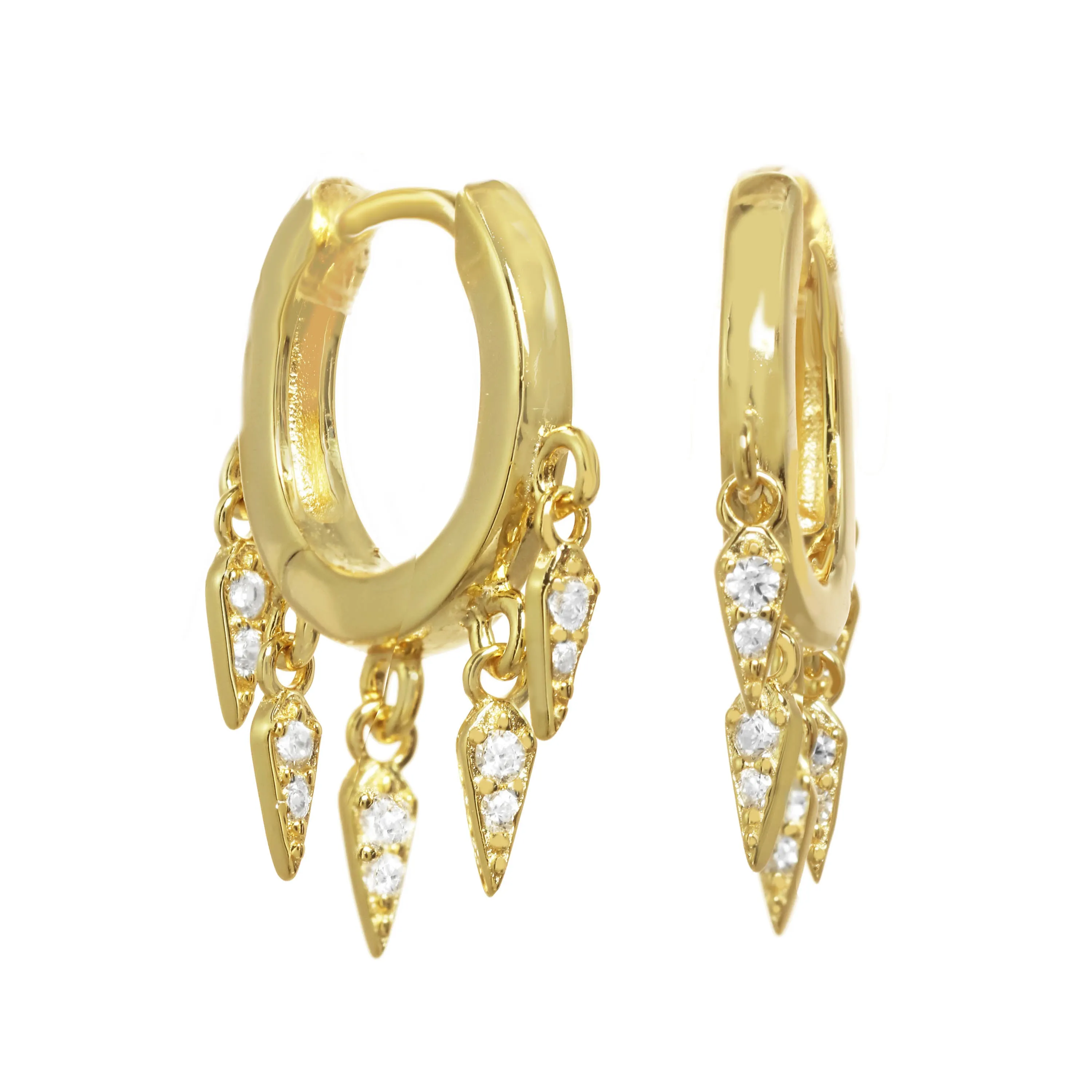 Delicate Gold Spike Huggie sold by Rachel Reinhardt