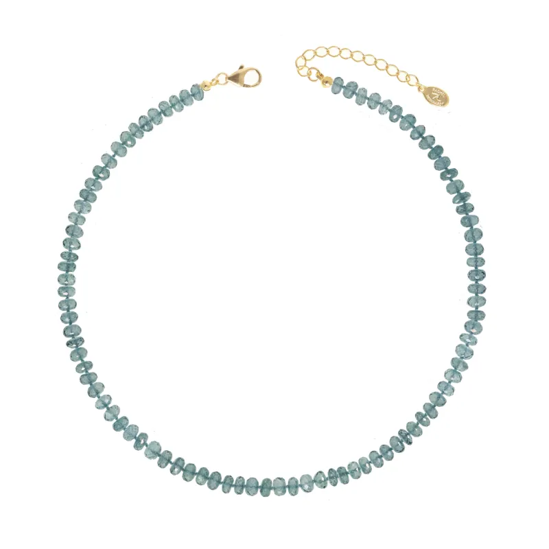 Blue Quartz Silk Knotted Necklace sold by Rachel Reinhardt