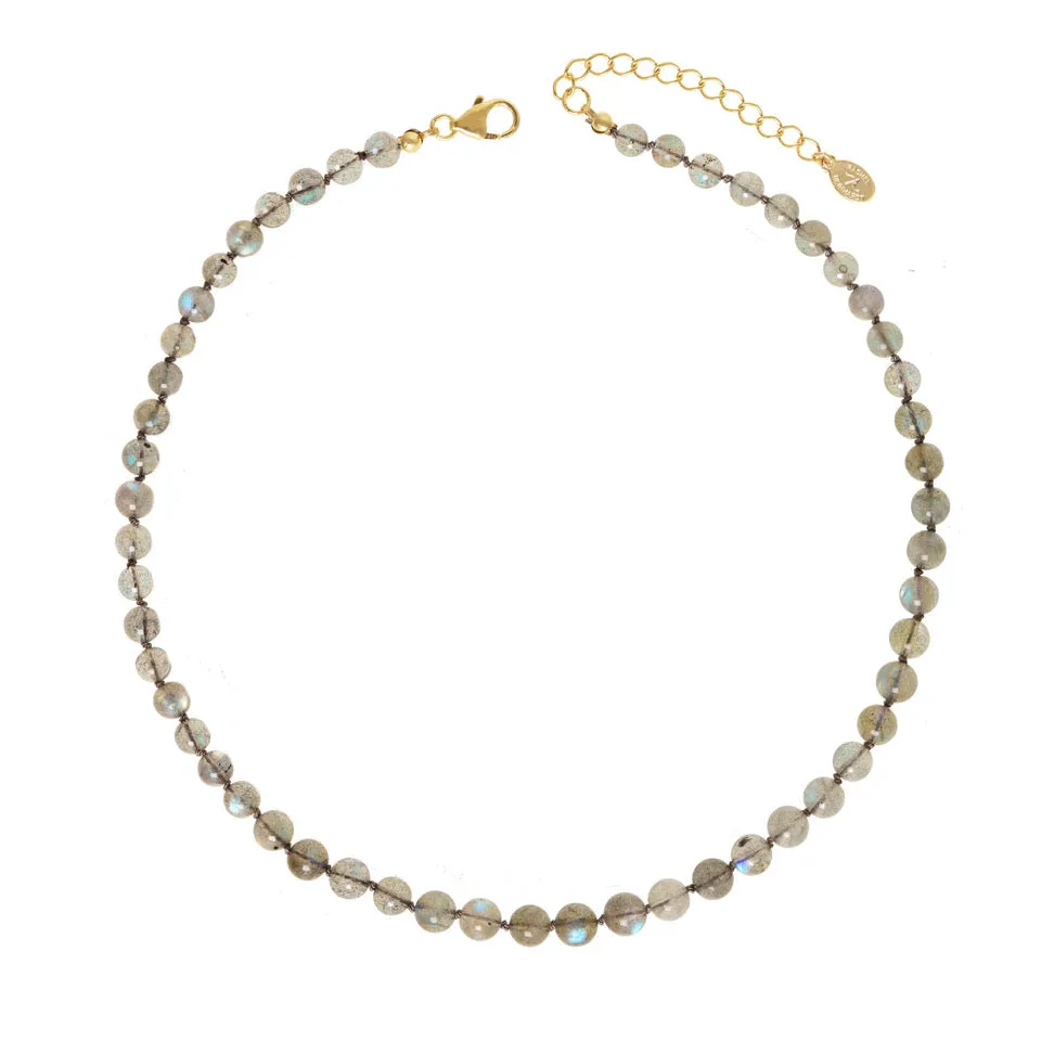 Labradorite Silk Knotted Necklace sold by Rachel Reinhardt