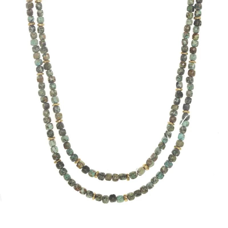 African Turquoise Layered Necklace sold by Rachel Reinhardt