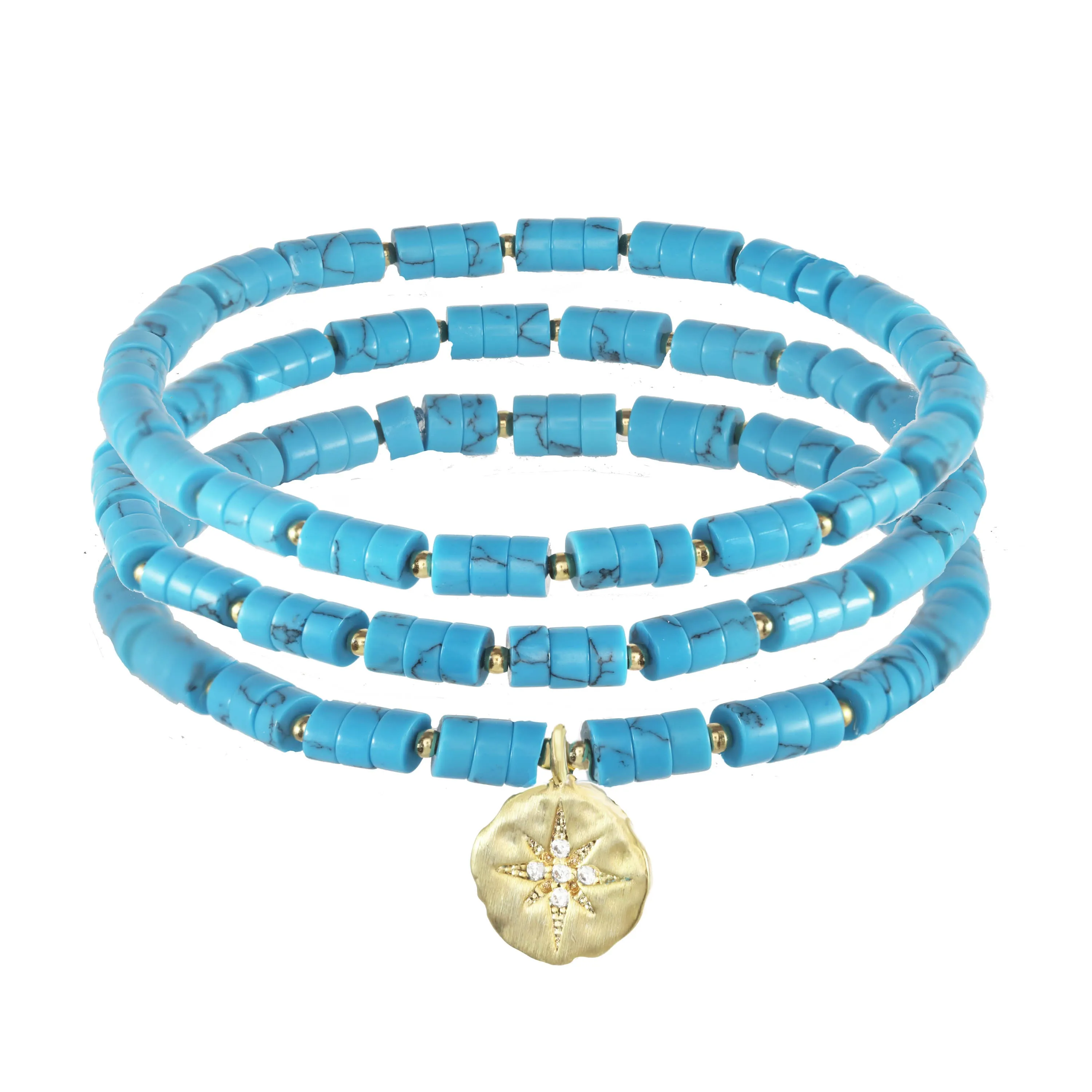Turquoise Bracelets with Starburst Pendant sold by Rachel Reinhardt