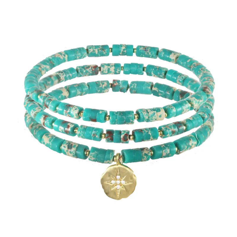 Russian Amazonite Bracelets with Starburst Pendant sold by Rachel Reinhardt