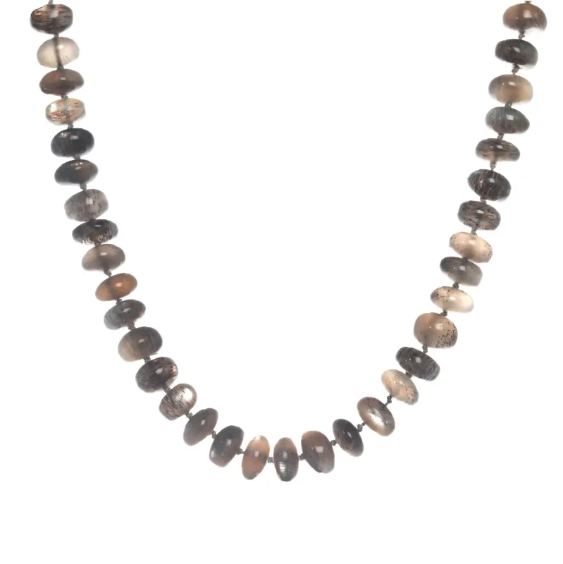 Grey Moonstone Silk Knotted Necklace made by Rachel Reinhardt