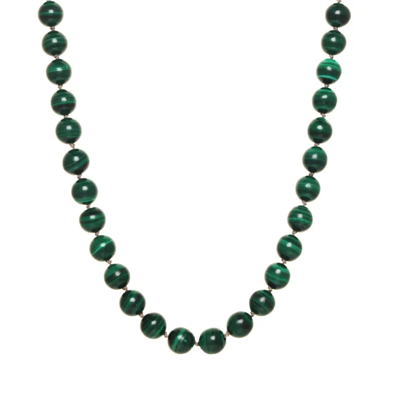 Malachite Silk Knotted Necklace sold by Rachel Reinhardt